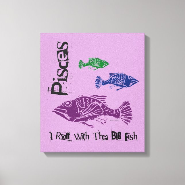 Poissons Gros Poissons Toile Enveloppée Art Imprim (Recto)