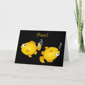 Poissons joyeuse carte de dessin d'anniversaire