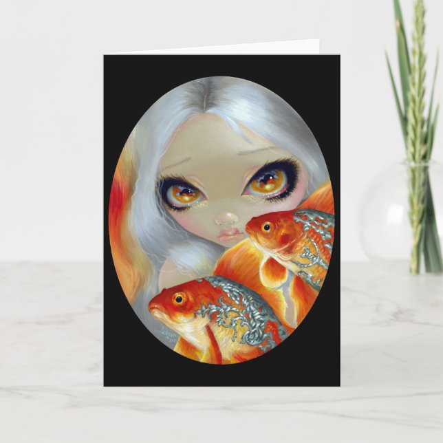 "Poissons ornés de bijoux :  Carte de voeux (Devant)