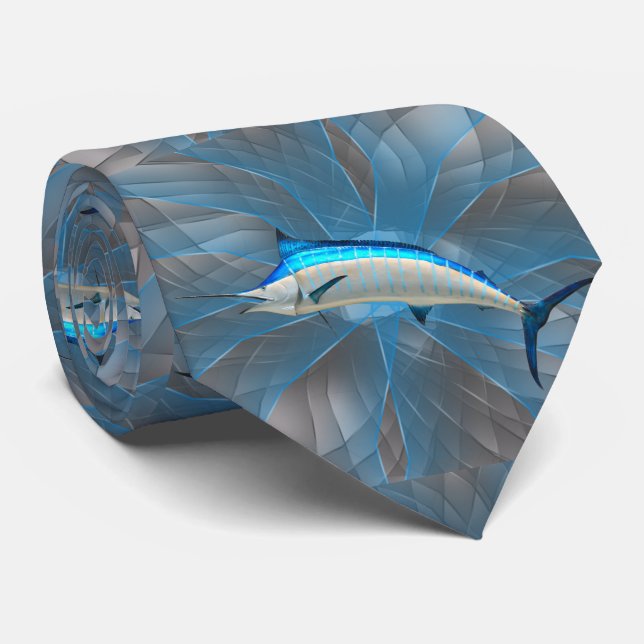 Poissons pêchant Marlin sur la cravate bleue de (Roulé)