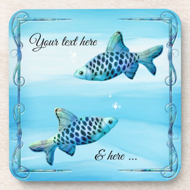 Poissons Poissons Imaginaire Eau Dessous de verre  (Devant)