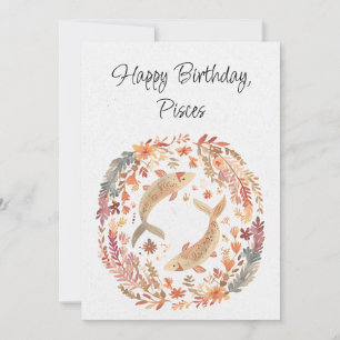 Poissons Poissons Zodiac Boho Floral Carte Plat An