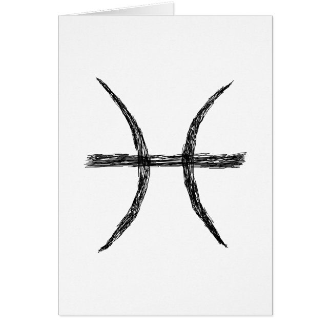 Poissons. Signe d'astrologie de zodiaque. Noir (Devant)