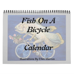 Poissons sur un calendrier de bicyclette