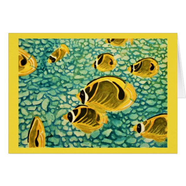 Poissons tropicaux dans l'aquarelle de mers de (Devant horizontal)