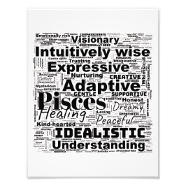Poissons Zodiac Word Cloud - Art Photo Inspirant