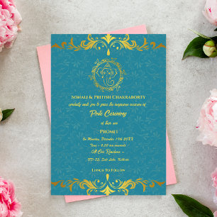 Poite Janeu Upanayanam Hindu Holy Thread Floral Einladung