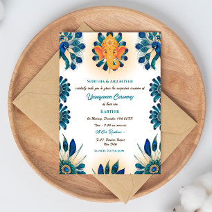 Poite Janeu Upanayanam Hindu Holy Thread Peacock Einladung