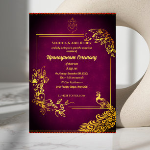 Poite Upanayanam Holy Thread Janeu Hindu Zeremonie Einladung