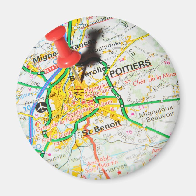 Poitiers, Frankreich Magnet (Vorne)