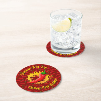 Poivre chaud avec Dessous de verre en papier rond