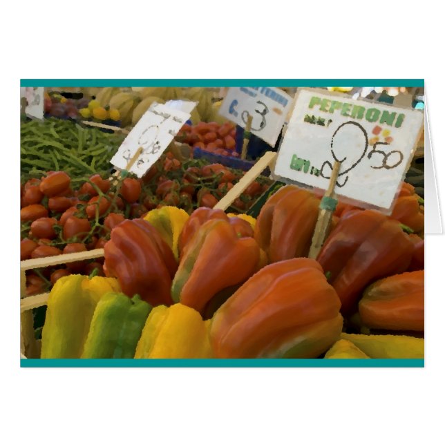 Poivrons dans le marché du Rialto, Venise, Italie. (Devant horizontal)