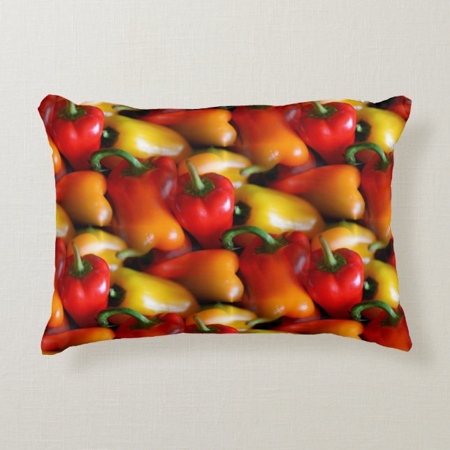 Poivrons rouges et jaunes Accent Coussin (Devant)