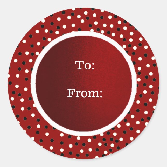 Poke A Dot Red Blk & White Sticker to / from (Vorderseite)