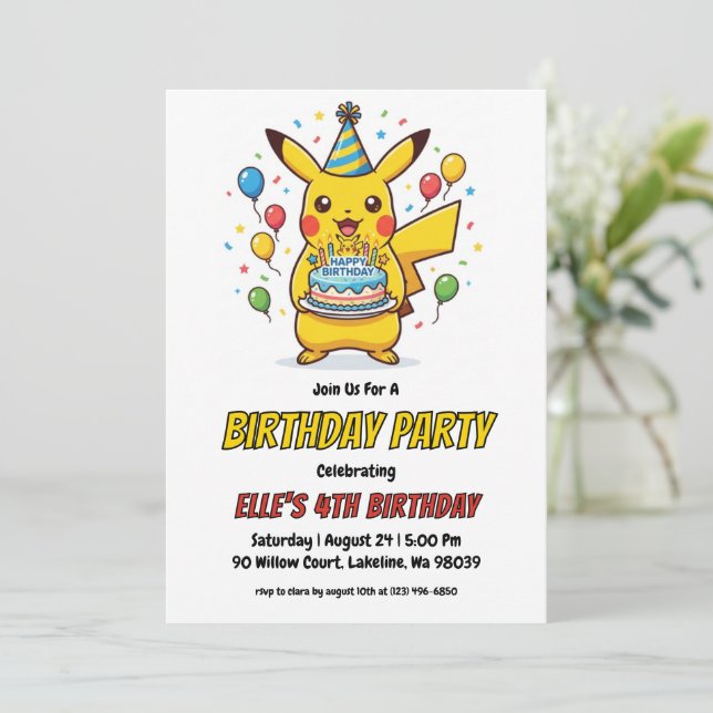 Pokémon Birthday Invitations (Debout devant)