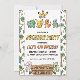 Pokémon Birthday Invitations Einladung