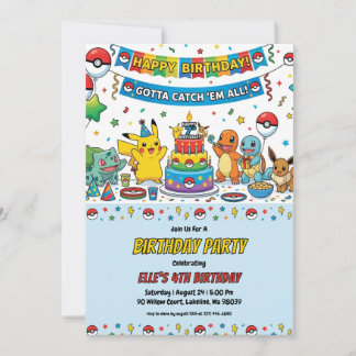 Pokémon Birthday Invitations Einladung