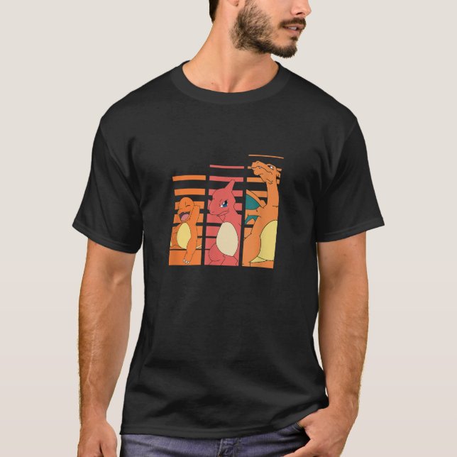 Pokémon Charmander Entwicklungen T-Shirt (Vorderseite)