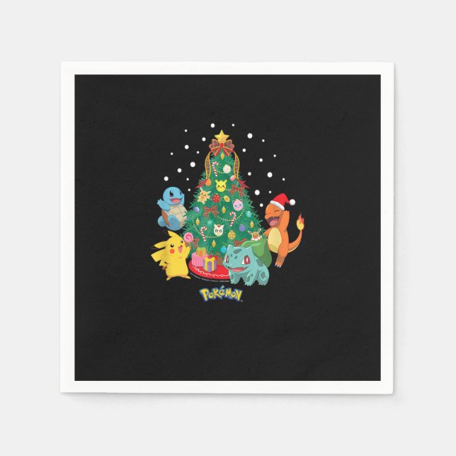 Pokémon Christmas - Pokémon Weihnachtsbaum Serviette (Vorderseite)
