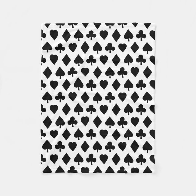 Poker Anzug Muster CUSTOM HINTERGRUNDFARBE Fleecedecke (Vorderseite)