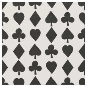 Poker Anzug Schwarz-Weiß Poker Themenmuster Stoff