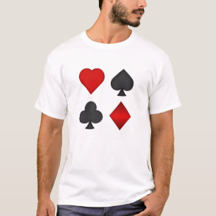 Poker:Anzüge für die Spielkarte:T-Shirt: Schwarz T-Shirt