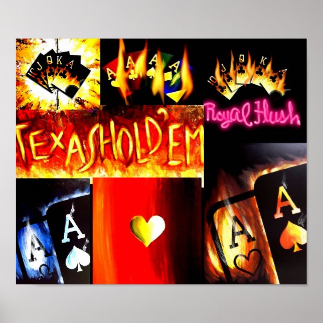 POKER ART TEXAS HOLT EM COLLAGE POSTER (Vorne)