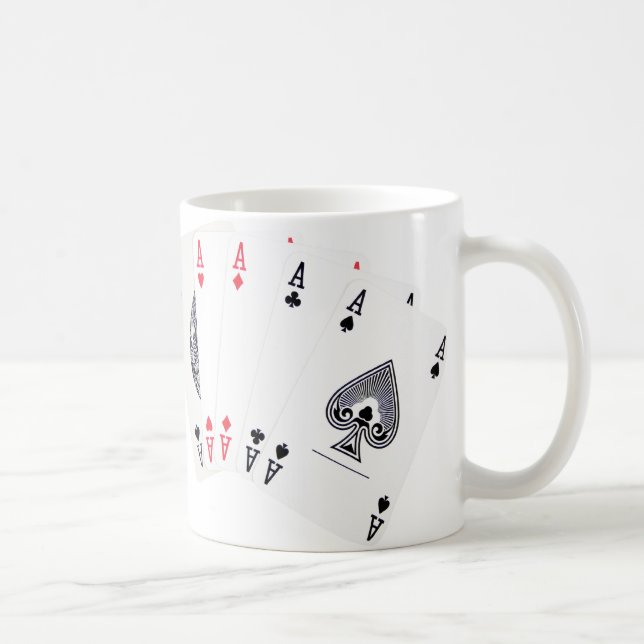 Poker Asse ... Englische Tee-Tasse Kaffeetasse (Rechts)