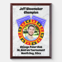 Poker Award - Plaque personnalisable - Photo & Tex
