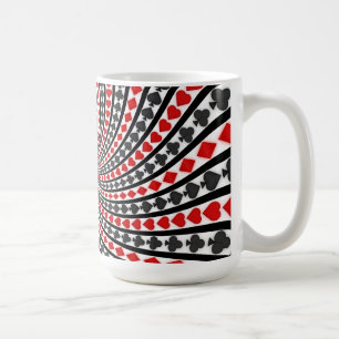 Poker Card Anzug Spirale: Kaffee-Tasse: Schwarzer  Kaffeetasse