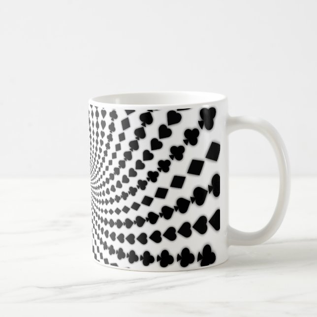 Poker Card Anzug Spirale: Kaffee-Tasse: Schwarzer  Kaffeetasse (Rechts)