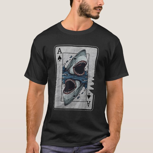 Poker Card Great White Shark T Shirt (Vorderseite)