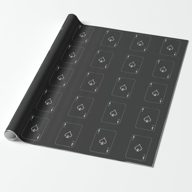 Poker Card Player Ace of Spades Halloween Geschenkpapier (Ungerollt)