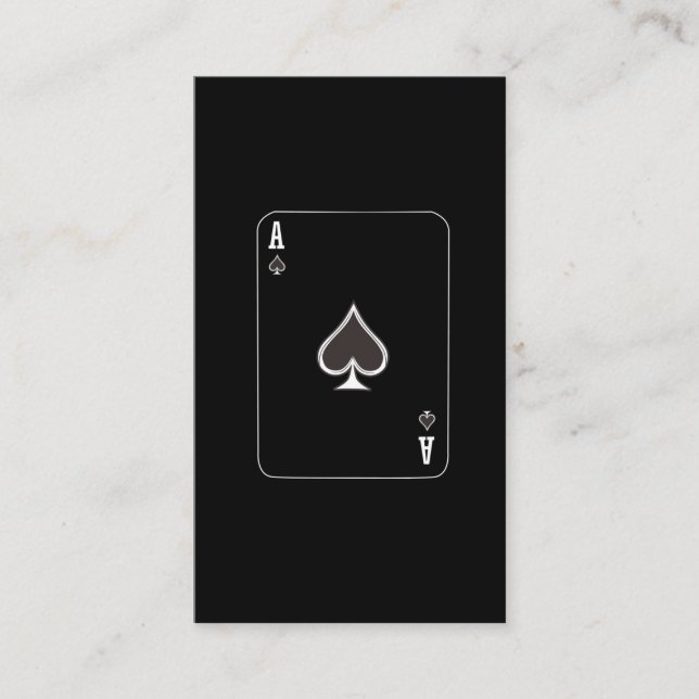 Poker Card Player Ace of Spades Halloween Visitenkarte (Vorderseite)