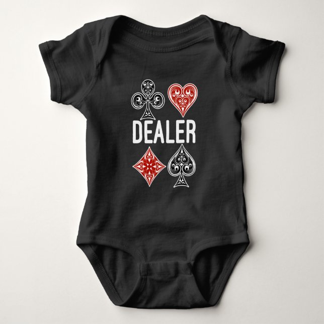 Poker Card Spielhändler Casino Lover Baby Strampler (Vorderseite)