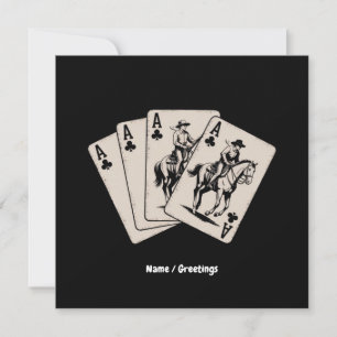 Poker Card Western Country Girl Trendy Einladung