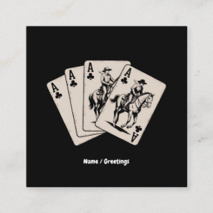 Poker Card Western Country Girl Trendy Quadratische Visitenkarte