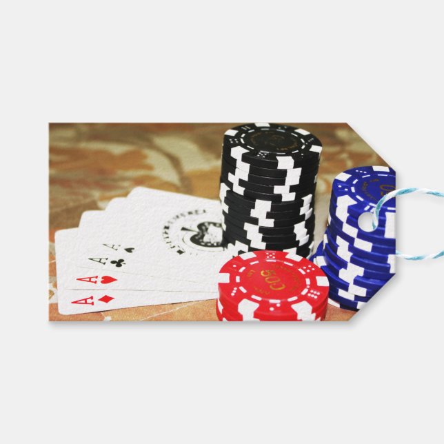 Poker Cards Aces Chips Gambling Casino Win Game Geschenkanhänger (Vorderseite (Horizontal))