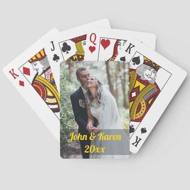 Poker Cards - Anpassbar - Hochzeiten Foto + Text Spielkarten (Rückseite)