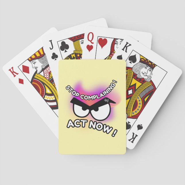 Poker Cards : Jetzt handeln (gelb) Spielkarten (Rückseite)