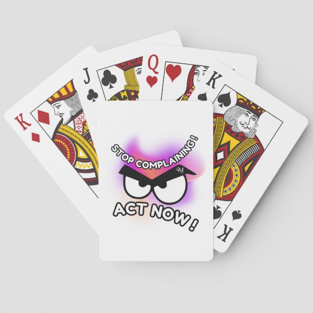 Poker Cards : Jetzt handeln (weiß) Spielkarten (Rückseite)