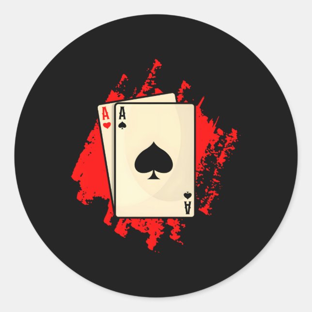 Poker Cards Pocket Rocket Poker Poker Runder Aufkleber (Vorderseite)