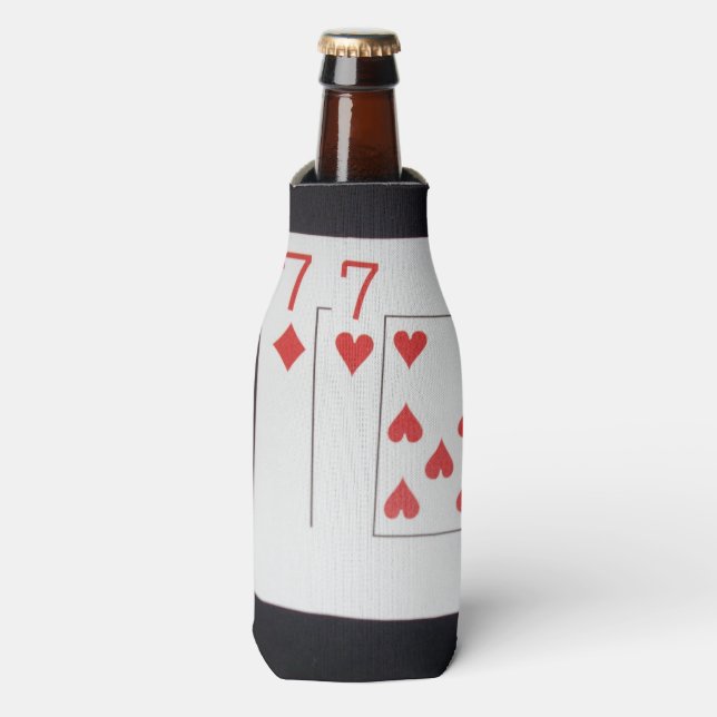 Poker Cards Pocket Sevens Flaschenkühler (Flaschenvorderseite)