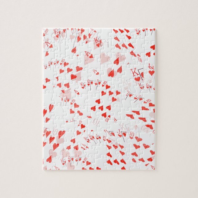 Poker Cards Royal Hearts Flush Pattern, (Vertikal)