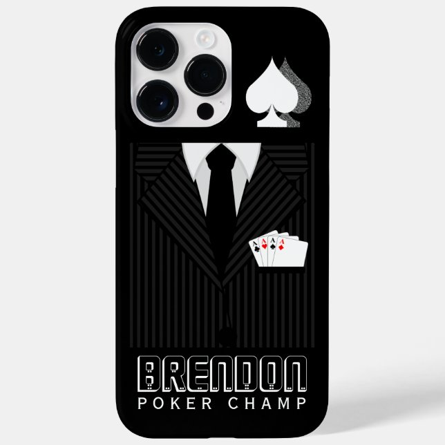 Poker Champ Schwarz und Gran Pinstricha Anzug Case-Mate iPhone Hülle (Rückseite)
