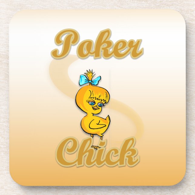 Poker Chick Getränkeuntersetzer (Vorderseite)