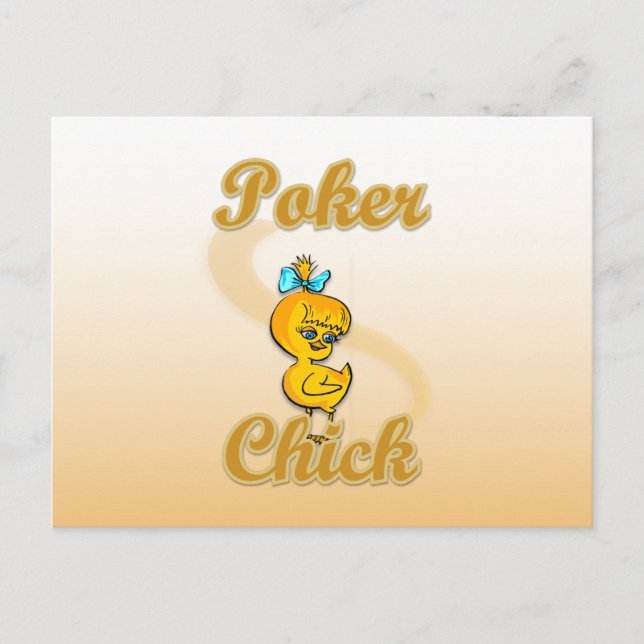 Poker Chick Postkarte (Vorderseite)
