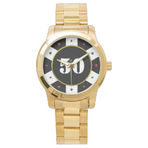 Poker Chip 50. Geburtstagsparty Armbanduhr
