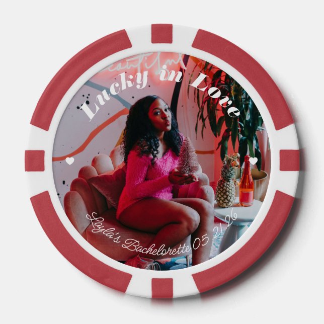 Poker Chip Bachelorette Hen Party Invite Favor (Vorderseite)