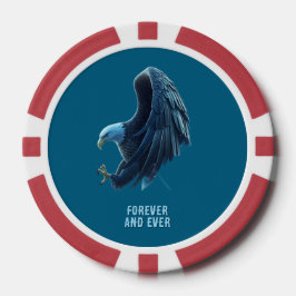 Poker Chip Bald Eagle Heart Forever Custom 2